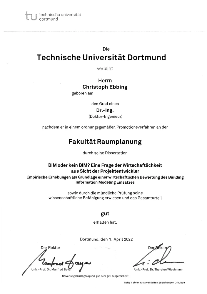 Urkunde Doktortitel